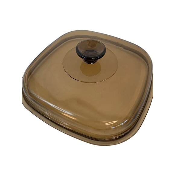 Pyrex Square Brown Glass Lid A12C 10.5" Replacement Cover For Cookware - Picture 1 of 6